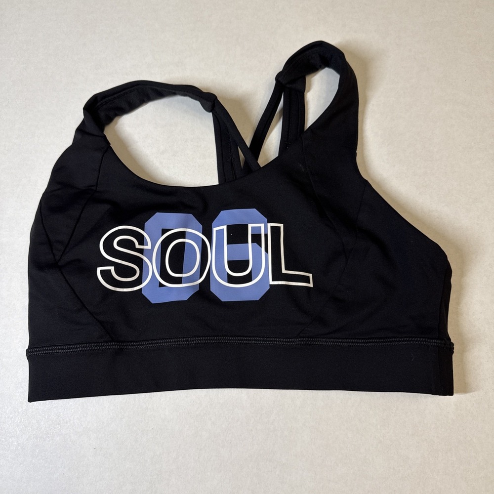 Lululemon Women's Black SOUL CYCLE Sports Bra Size 6 Small Running Athletic